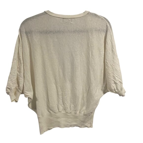 PURE Collection Off White Linen Cotton Blend Dolman Sleeve Cardigan US Size 2 - Picture 5 of 7